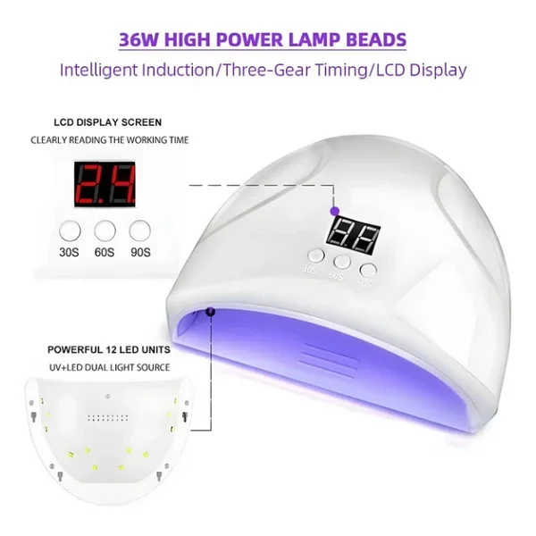 Showell Beauty 2'si 1 Arada LED Oje Kurutucu Ve Manikür Seti - Görsel 5
