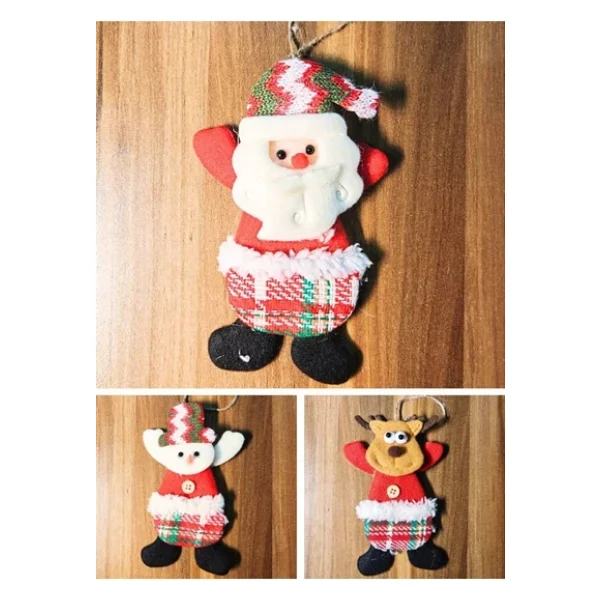 Peluş Aksesuar Çam Ağacı Süsü 3 Adet Tekstil Örme Orta Boy 17 X 11 Cm Yılbaşı Çam Ağacı Süsü Peluş - Görsel 4