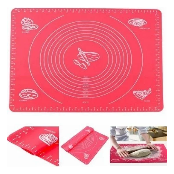 Büyük Boy Silikon Hamur Açma Matı 50x40 Cm Hamur Açma Matı Ölçekli - Görsel 3