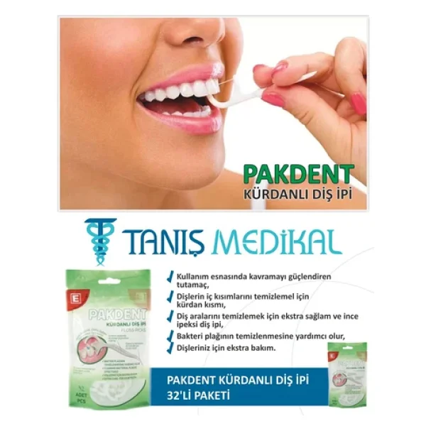 Pakdent 32'li Kürdanlı Diş İpi - Görsel 6