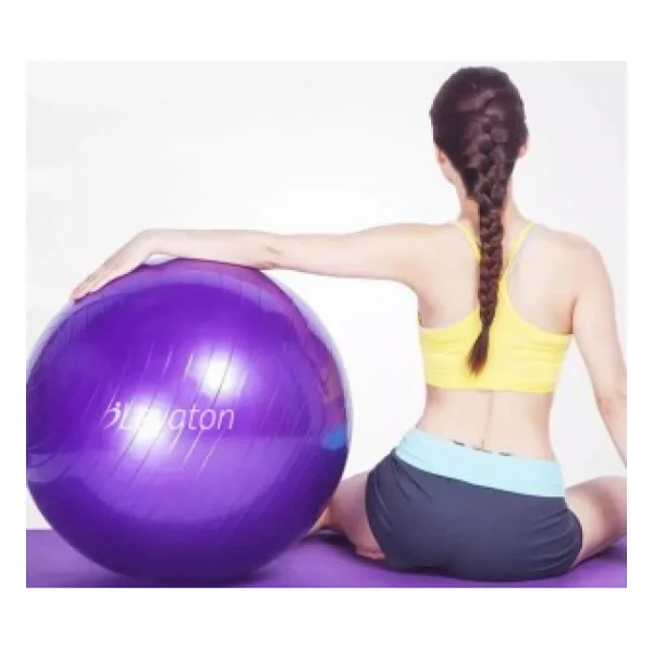 Leyaton Mor 55 Cm Pilates Topu Büyük Boy Kalın Yoga Pilates Top - Görsel 4