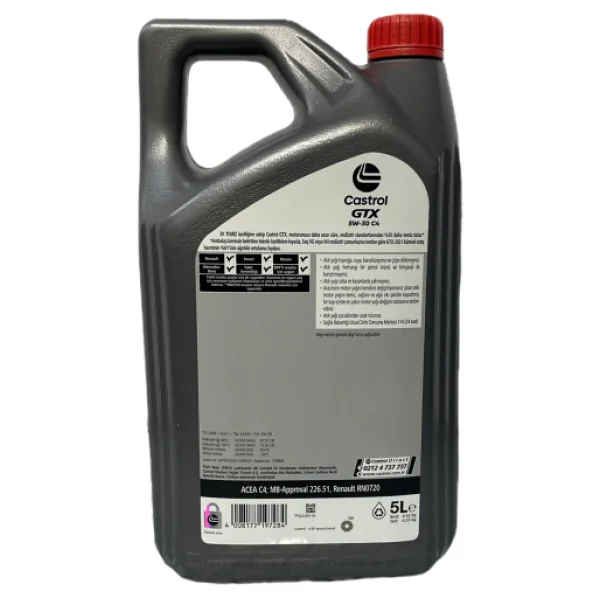 Castrol GTX 5w-30 C4 5 Lt Motor Yağı - Görsel 7