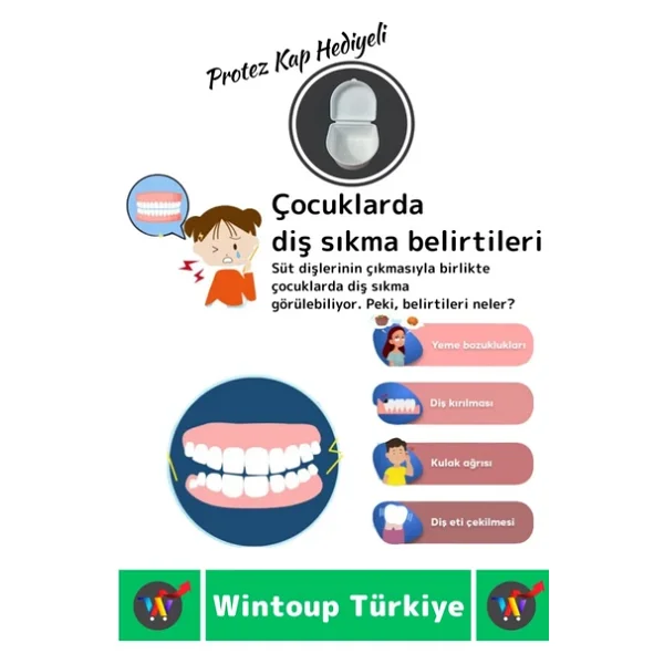 Diş Çene Sıkma Gıcırdatma Bruksizm Önleyici Gece Plağı Koruyucu Uyku Aparatı Protez Kaplı 4 Adet - Görsel 3