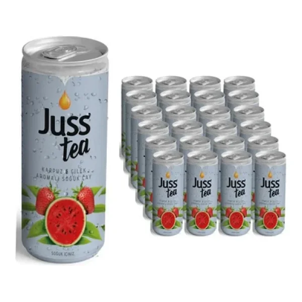 Juss Tea Karpuz Çilek Aromalı Soğuk Çay 250ml X24 Adet - Görsel 3