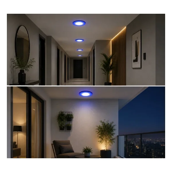 Noas Yl11 0600 Sıva Altı 6+3w 3 Fonksiyonlu Yuvarlak LED Spot 6500k Beyaz+Mavi - Görsel 4