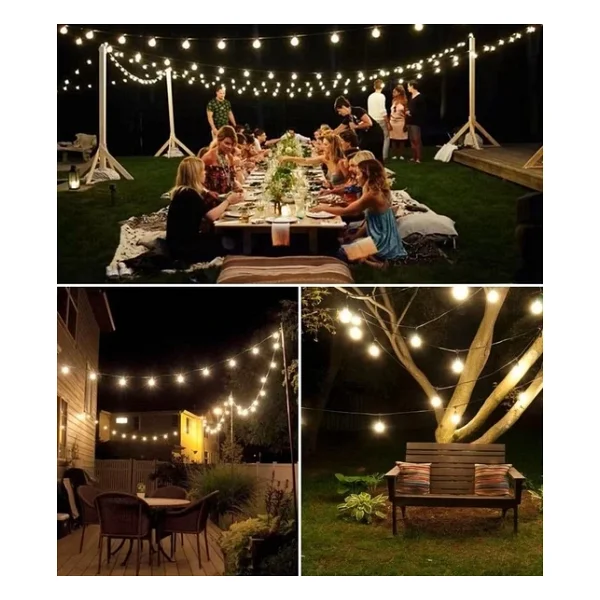 Brokoli Home 7 Metre Güneş Enerjili 8 Modlu Gün Işığı Solar LED Işık 50 Top Dekoratif Yılbaşı Bahçe Balkon Ve Teras - Görsel 5