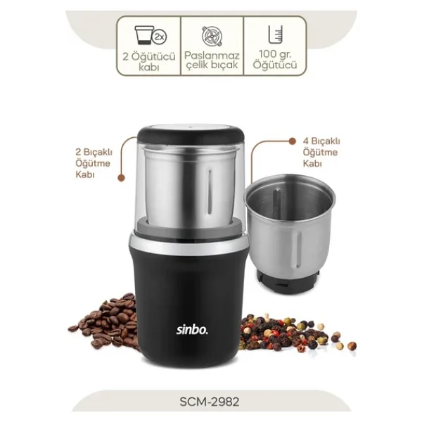 Sinbo Scm-2982 Krom Baharat Ve Kahve Öğütücü - Görsel 3