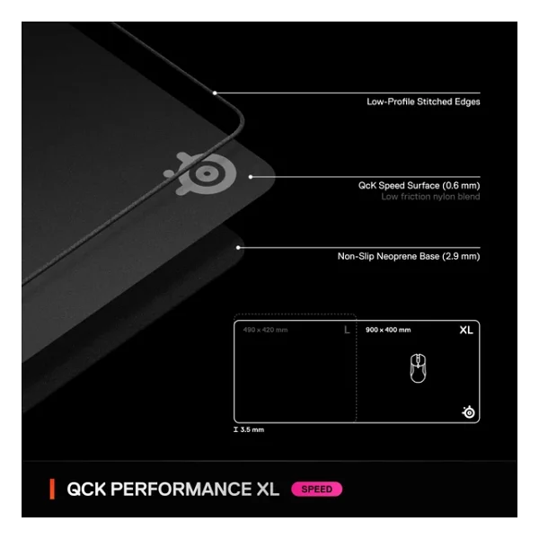 Steelseries Qck Performance Speed XL Mouse Pad - Görsel 9