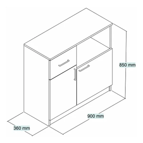 Tanmob Mtd0302 İnci 90 Cm Kapaklı Çekmeceli Alt Mutfak Dolabı Çam - Görsel 6
