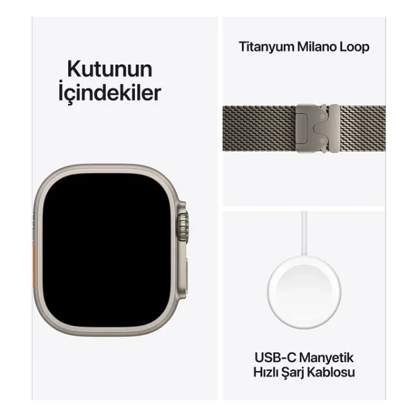 Apple Watch Ultra 3 GPS + Cellular 49mm Natürel Titanyum Kasa Ve Natürel Titanyum Milano Loop Kordon Akıllı Saat - Görsel 7