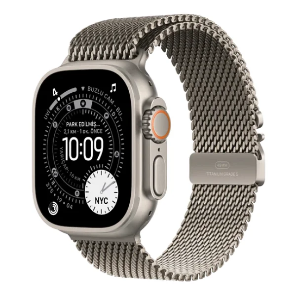 Apple Watch Ultra 3 GPS + Cellular 49mm Natürel Titanyum Kasa Ve Natürel Titanyum Milano Loop Kordon Akıllı Saat - Görsel 4