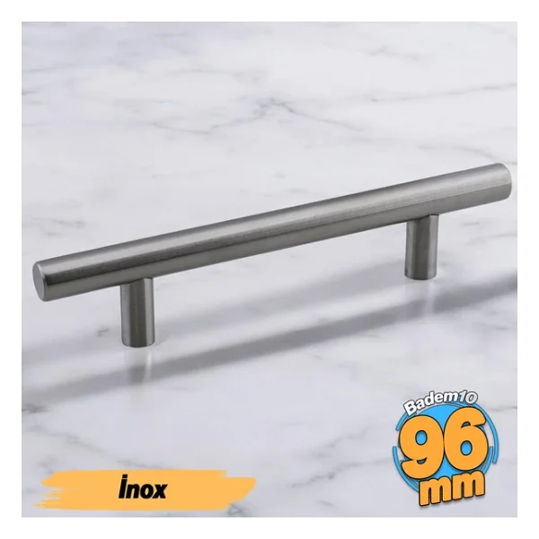 Pürüzsüz İnox Metal Kulp 10 Adet 96 Mm Mobilya Mutfak Çekmece Dolap Dolabı Kulbu Kulpu Kulpları - Görsel 5