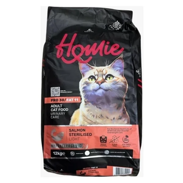 Homie Düşük Tahıllı Somonlu 12 Kg Kısırlaştırılmış Yetişkin Kedi Maması - Görsel 5