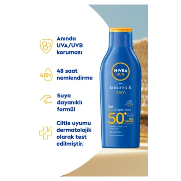 Nivea Sun Koruma & Nem 200 Ml 50 Faktör Güneş Losyonu - Görsel 4