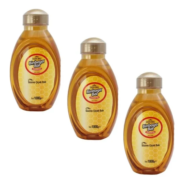 Binboğa Kooperatif Süzme Çiçek Balı 1000 Gr X 3'lü - Görsel 3