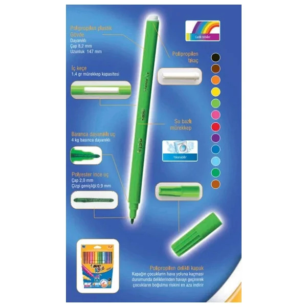 Bic Kid Couleur XL 12'li Keçeli Kalem Seti - Görsel 8