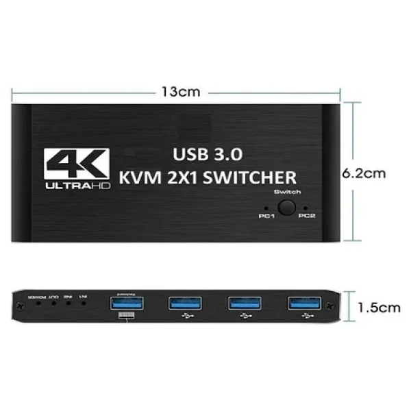 4kvm421 Kvm Switch 2x1 Hdmı 2.0 4K Ultra HD 2160p USB 3.0 Hdcp 2.3 Hdr10 400mhz Hız - Görsel 4