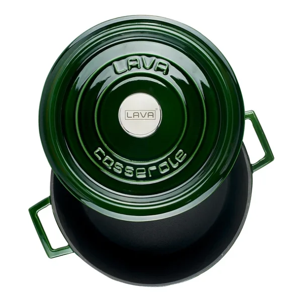 Lava Premium Majolik Yeşil 28 Cm Çok Amaçlı Yayvan Döküm Tencere - Görsel 6