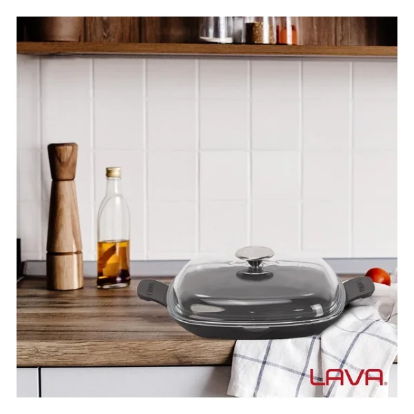 Lava Cam Kapaklı Döküm Kızartma Tavası 26x26 Cm Lv Eco P TV 2626 K3 - Görsel 7