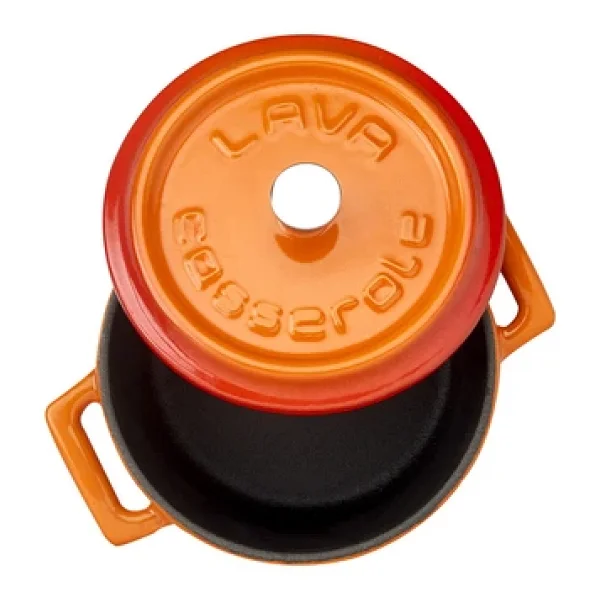 Lava Trendy Turuncu 10 Cm Mini Döküm Tencere - Görsel 3