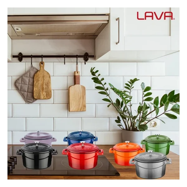 Lava Trendy Turuncu 10 Cm Mini Döküm Tencere - Görsel 7
