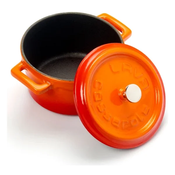Lava Trendy Turuncu 10 Cm Mini Döküm Tencere - Görsel 2