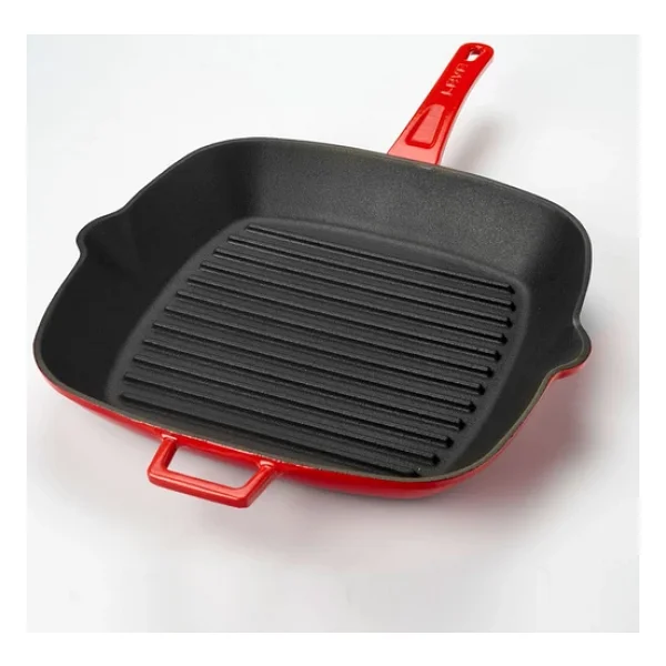 Lava Lv P Gt 2828 K0 R Döküm 28x28 Cm Metal Saplı Kırmızı Izgara Tava - Görsel 5