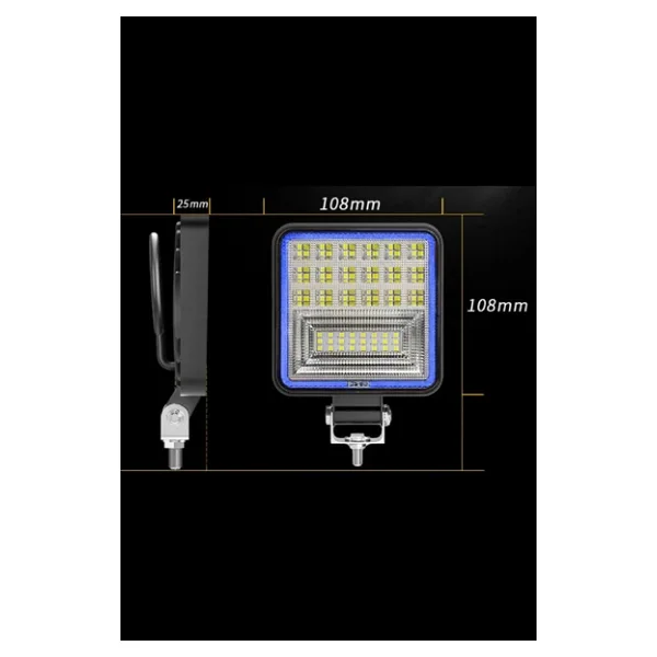 Astraled Off Road 12-24 Volt Kare Sis Farı Drl Mavi 4 İnç 126 W Oto Çalışma Lambası - Görsel 5