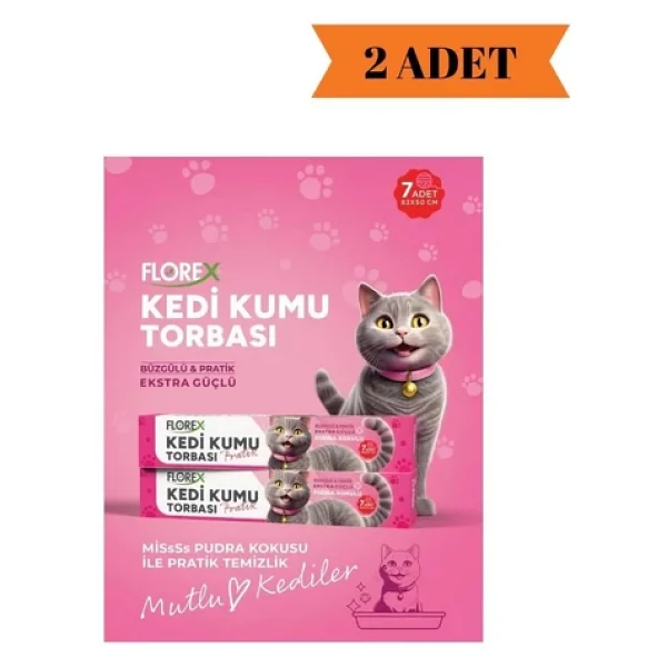 Florex Pudra Kokulu Kedi Kumu Torbası (82x50cm/ 7 Adet) X 2 Adet - Görsel 3