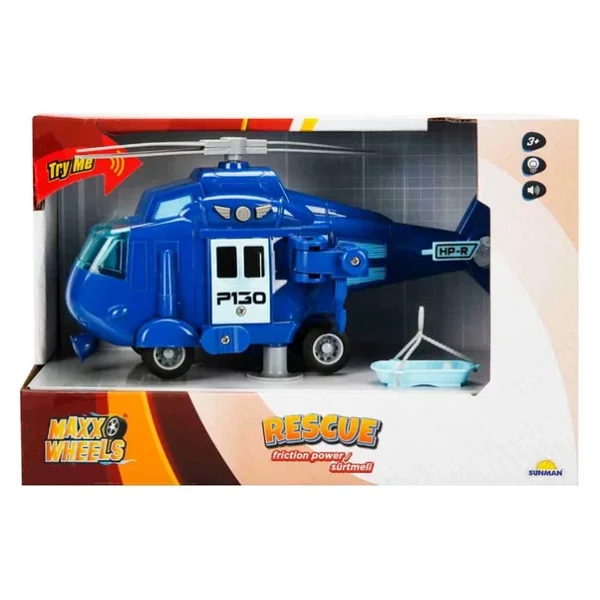 Maxx Wheels 1:20 Sesli Ve Işıklı Kurtarma Helikopteri - Görsel 7