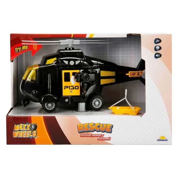 Maxx Wheels 1:20 Sesli Ve Işıklı Kurtarma Helikopteri - Görsel 6