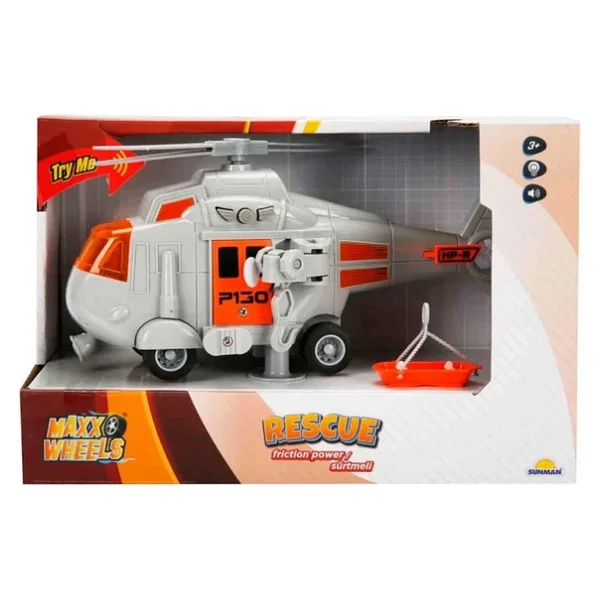 Maxx Wheels 1:20 Sesli Ve Işıklı Kurtarma Helikopteri - Görsel 5