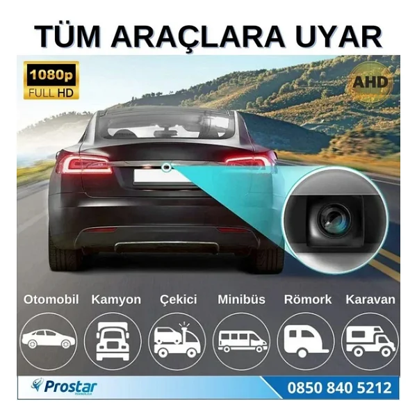 Navistar Ahd 1080p Balıkgözü 170 Derece Geniş Açılı Araç Geri Görüş Kamerası - Görsel 5