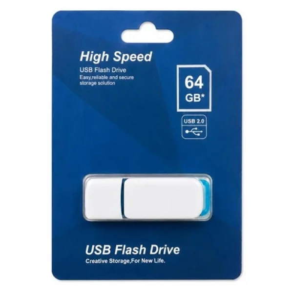 Elba Flash Bellek 64 GB Plastik Beyaz-Mavi 2.0 USB - Görsel 4