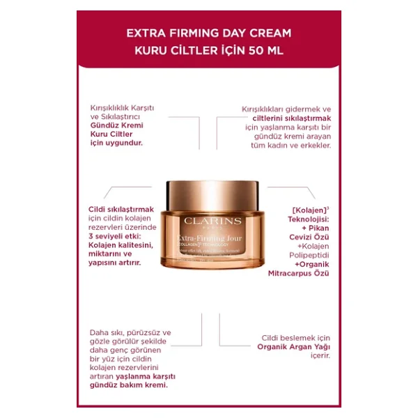Clarins Extra Firming Rich Kuru Ciltler İçin Kırışıklık Karşıtı 50 Ml Gece Kremi - Görsel 4