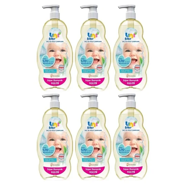 Uni Baby Saç Ve Vücut Şampuanı 900 Ml 6 Adet - Görsel 3