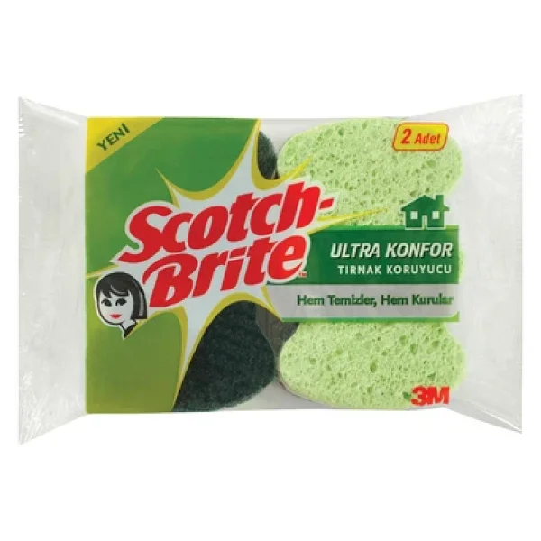 Scotch-Brite Ultra Konfor Tırnak Koruyucu 2'li Bulaşık Süngeri - Görsel 2