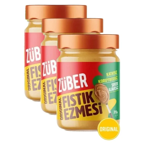 Züber Original Fıstık Ezmesi 315 Gr 3'lü - Görsel 4