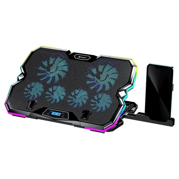 Gamebooster GB-Ns10 Hurricane RGB 6 Fanlı USB 2.0 17" Laptop Soğutucu - Görsel 7