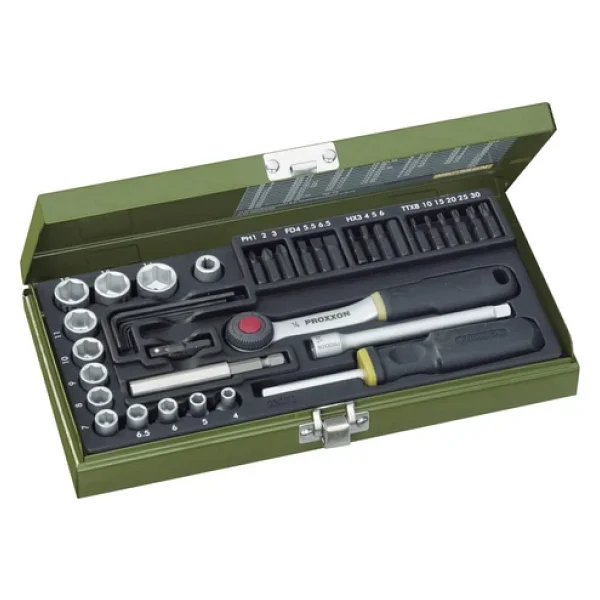 Proxxon 23070 1/4" Cırcır Kollu 39 Parça Lokma Takımı - Görsel 6