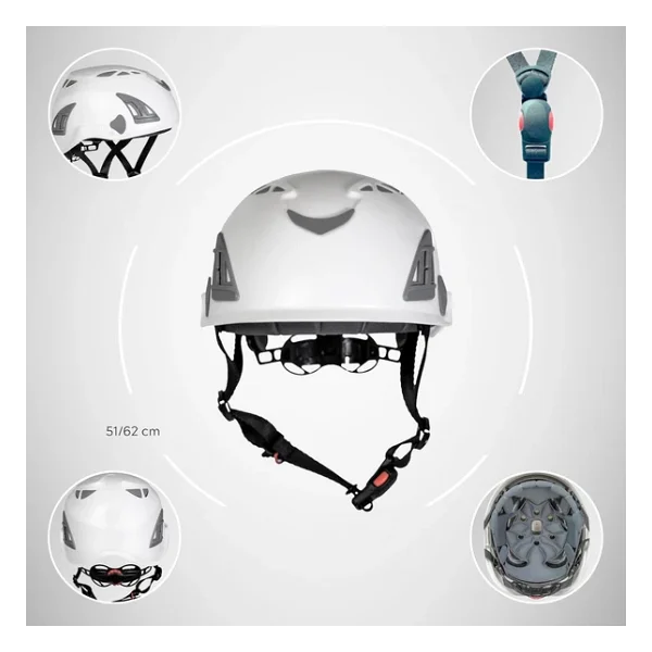 Dağcı Tırmanma Bareti Turuncu Renk Baş Koruyucu Kask Ce En12492 Sertifikalı 51-62 Cm Ayarlanabilir - Görsel 3