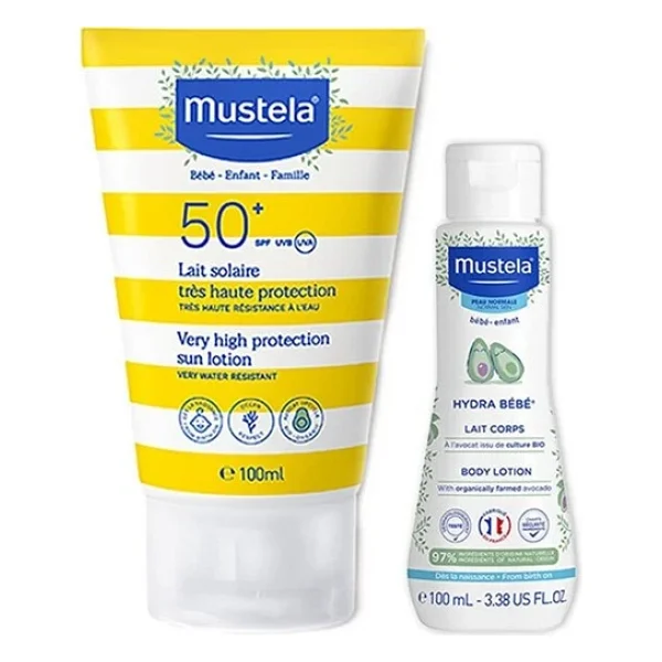 Mustela Very High Protection Sun Lotion Spf 50 100 Ml + Hydra Bebe 50 Ml - Görsel 2