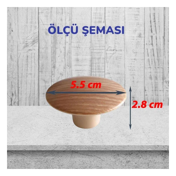 Bohem Plastik Kulp Ceviz Bombeli Düğme Mobilya Mutfak Dolap Dolabı Çekmece Kulbu Kulpları - Görsel 3