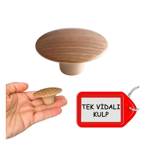 Bohem Plastik Kulp Ceviz Bombeli Düğme Mobilya Mutfak Dolap Dolabı Çekmece Kulbu Kulpları - Görsel 2