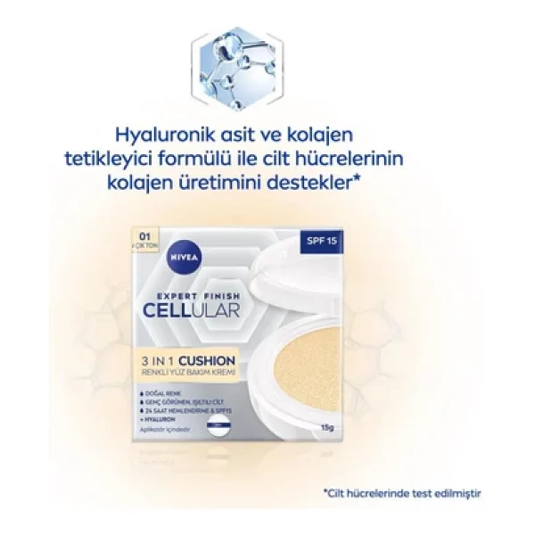 Nivea Cellular Expert Finish 3 İn 1 Cushion 15 Faktör Renkli Yüz Bakım Kremi 15 Ml - Görsel 5