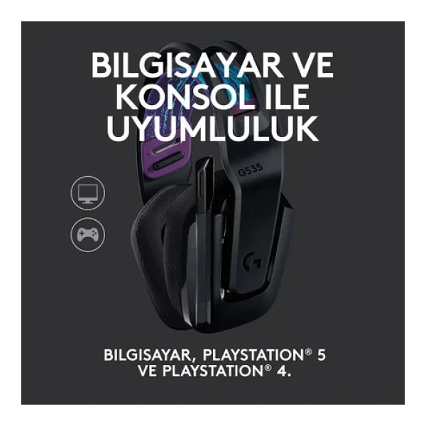 Logitech G535 Lightspeed Kablosuz Kulak Üstü Oyuncu Kulaklığı - Görsel 7