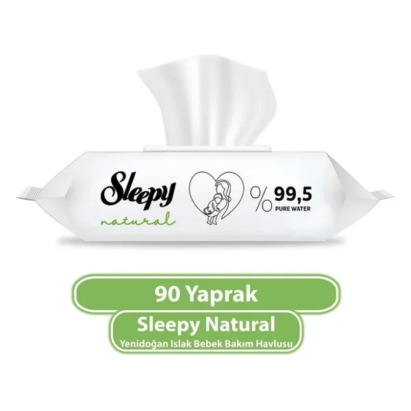 Sleepy Natural Yenidoğan 90 Yaprak 2'li Paket Islak Mendil - Görsel 6