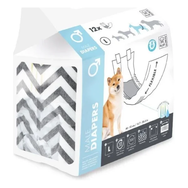M-Pets Diapers Erkek Köpekler Için Külot (L) 12li - Görsel 3