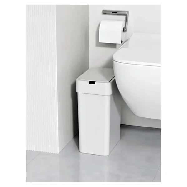 Sensörlü Otomatik Slim Çöp Kovası 9 Litre Plastik Beyaz Yerli Üretim Beyaz - Görsel 4