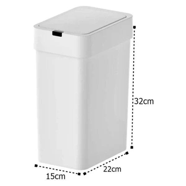Sensörlü Otomatik Slim Çöp Kovası 9 Litre Plastik Beyaz Yerli Üretim Beyaz - Görsel 8
